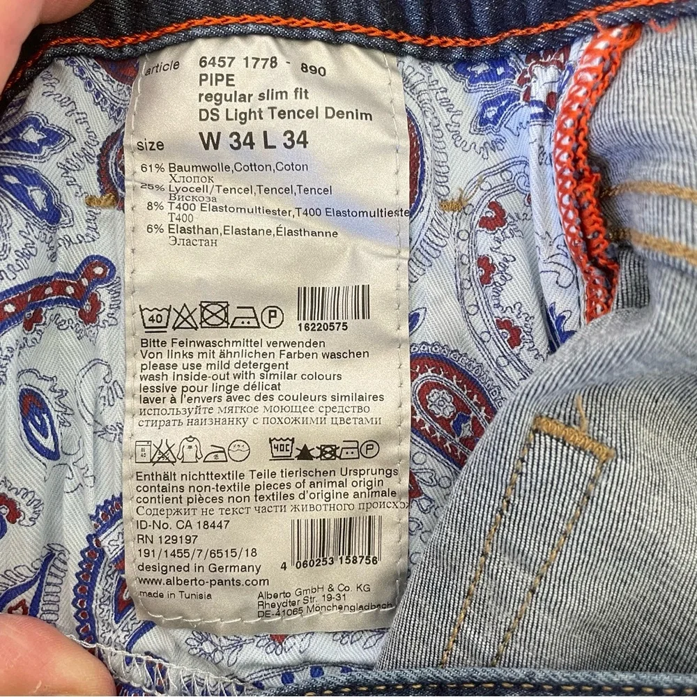 Alberto Pipe Jeans Regular Slim Fit Denim DS Light Denim size 30W 30L